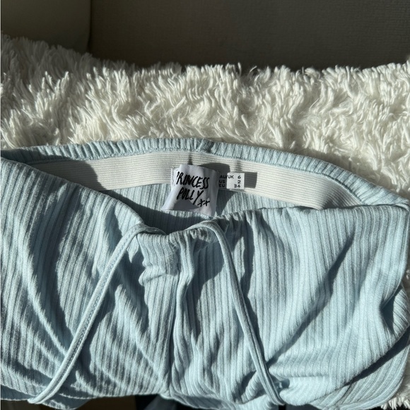 Light Blue Ribbed Short - Picture 3 of 4